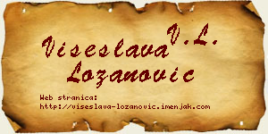 Višeslava Lozanović vizit kartica